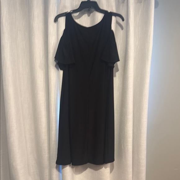 MSK Black Cocktail Sheath Dress with Cold Shoulder - Picture 3 of 5